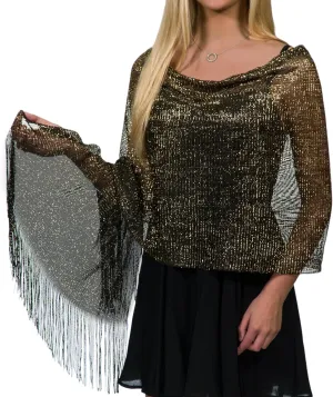 ShineGlitz Shawls and Wraps for Evening Dresses, Metallic Glitter Shawls for Women, Sparkling Wedding Giving Shawl Gift