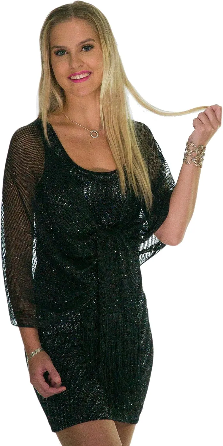 ShineGlitz Shawls and Wraps for Evening Dresses, Metallic Glitter Shawls for Women, Sparkling Wedding Giving Shawl Gift
