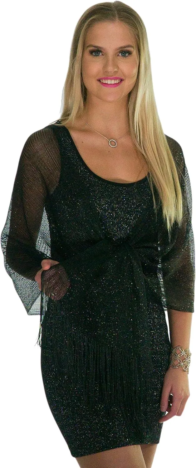 ShineGlitz Shawls and Wraps for Evening Dresses, Metallic Glitter Shawls for Women, Sparkling Wedding Giving Shawl Gift