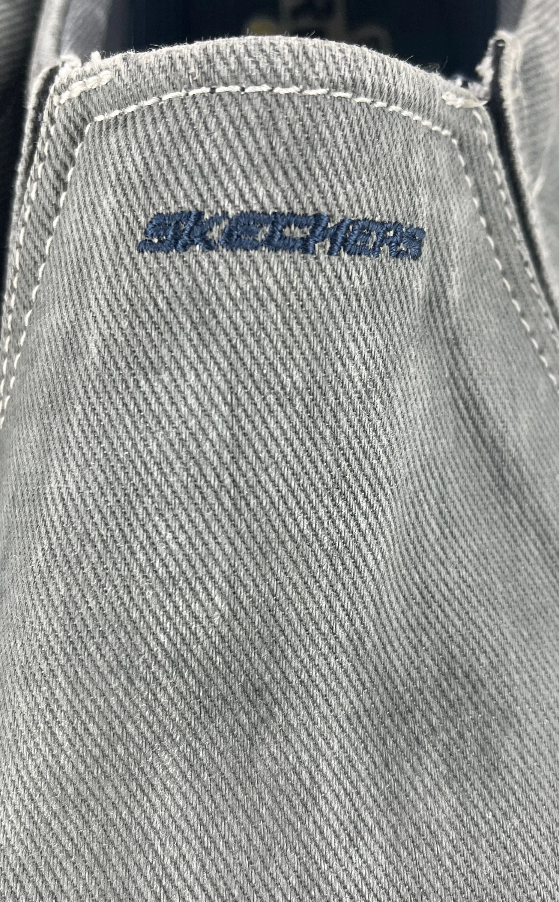 Skechers Men's Expected Avillo Blue Grey Canvas Loafers Sneakers Size 14 NWD