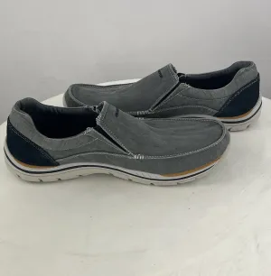 Skechers Men's Expected Avillo Blue Grey Canvas Loafers Sneakers Size 14 NWD