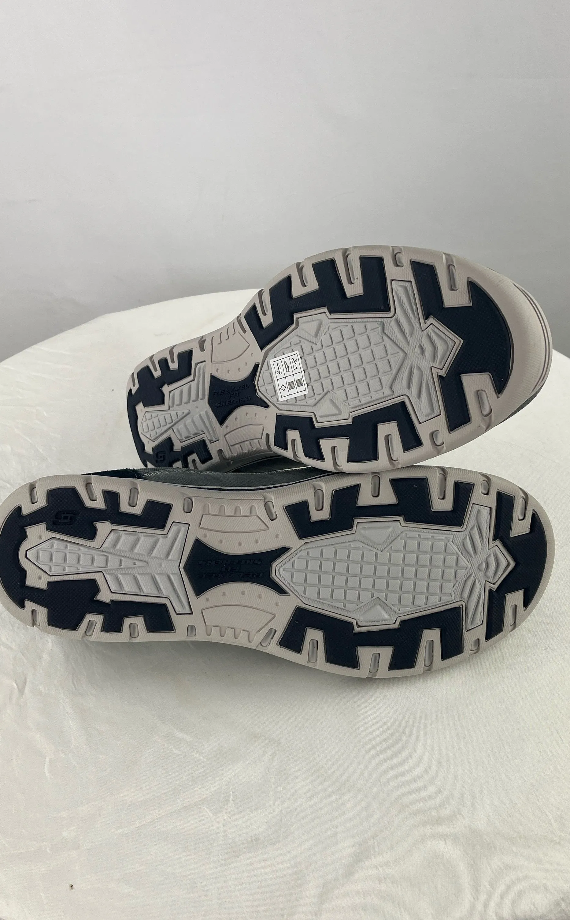 Skechers Men's Expected Avillo Blue Grey Canvas Loafers Sneakers Size 14 NWD