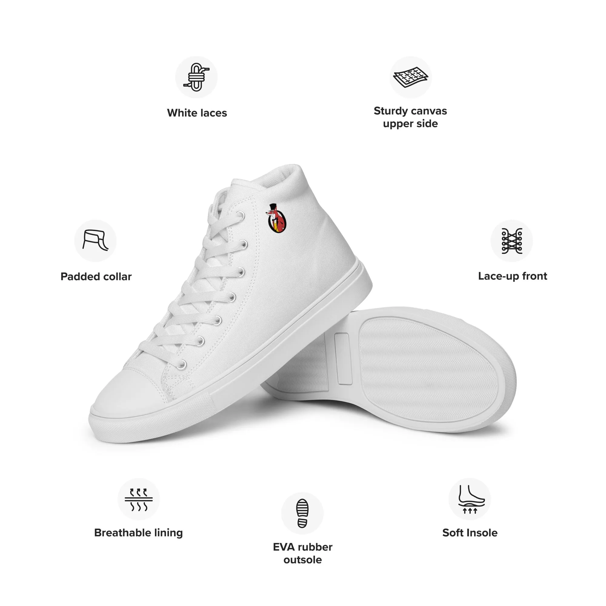 Snooty Fox Art Women’s High Top Canvas Shoes - Snooty Fox Art Logo