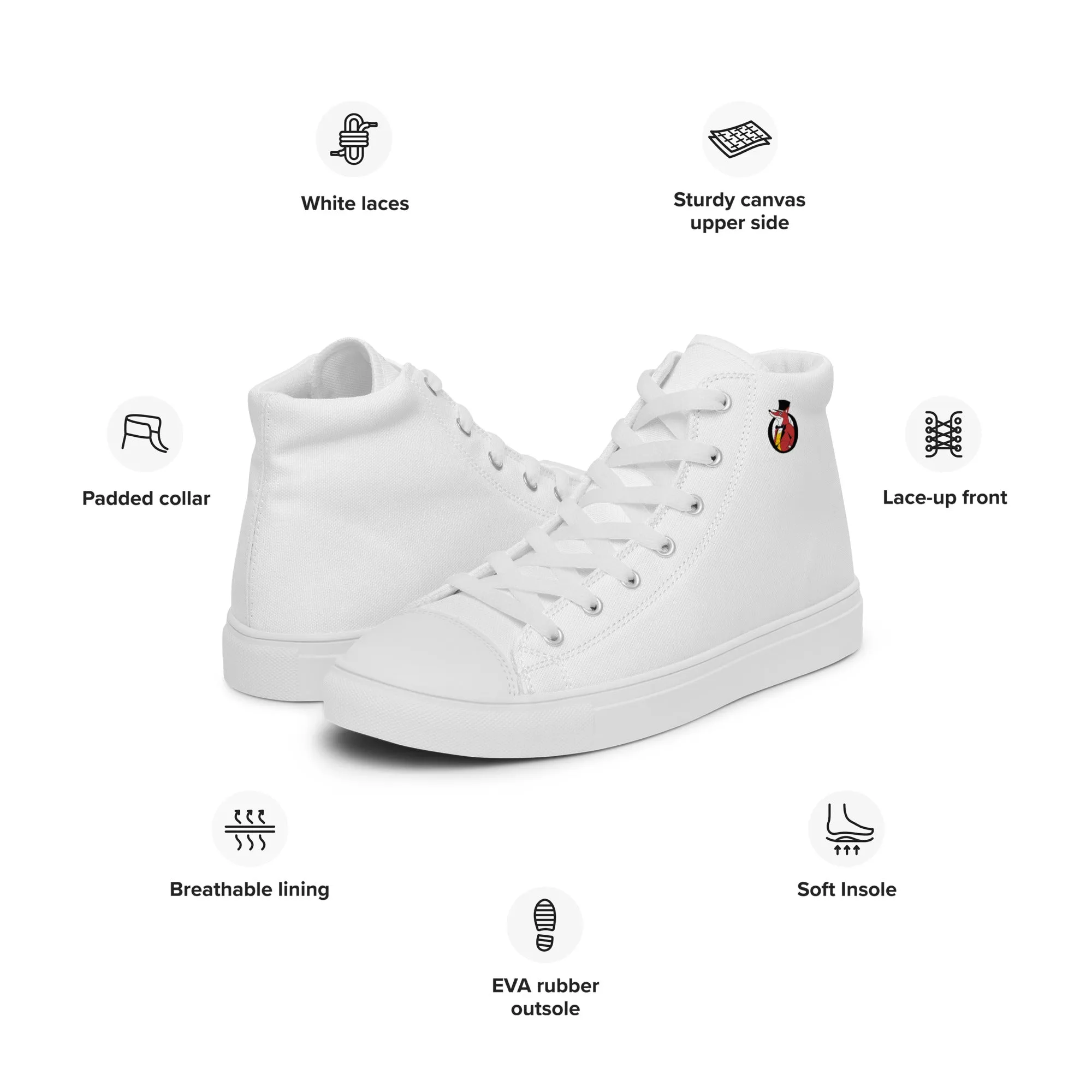 Snooty Fox Art Women’s High Top Canvas Shoes - Snooty Fox Art Logo