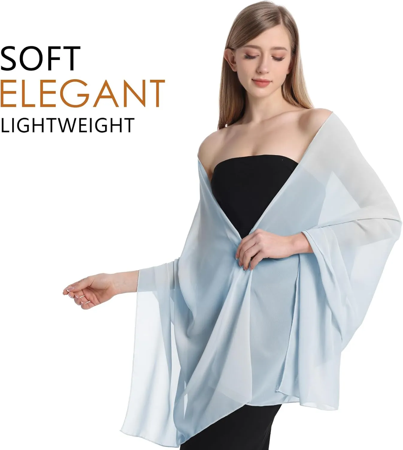 Sofier Shawls and Wraps for Women Evening Dresses Soft Sheer Chiffon Scarf Wedding Party Bridesmaid Gifts