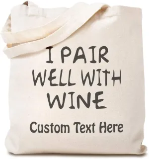 Speedy Pros Canvas Tote Bag for Women I Pair Well with Wine Drinking Party Beach Bags for Women