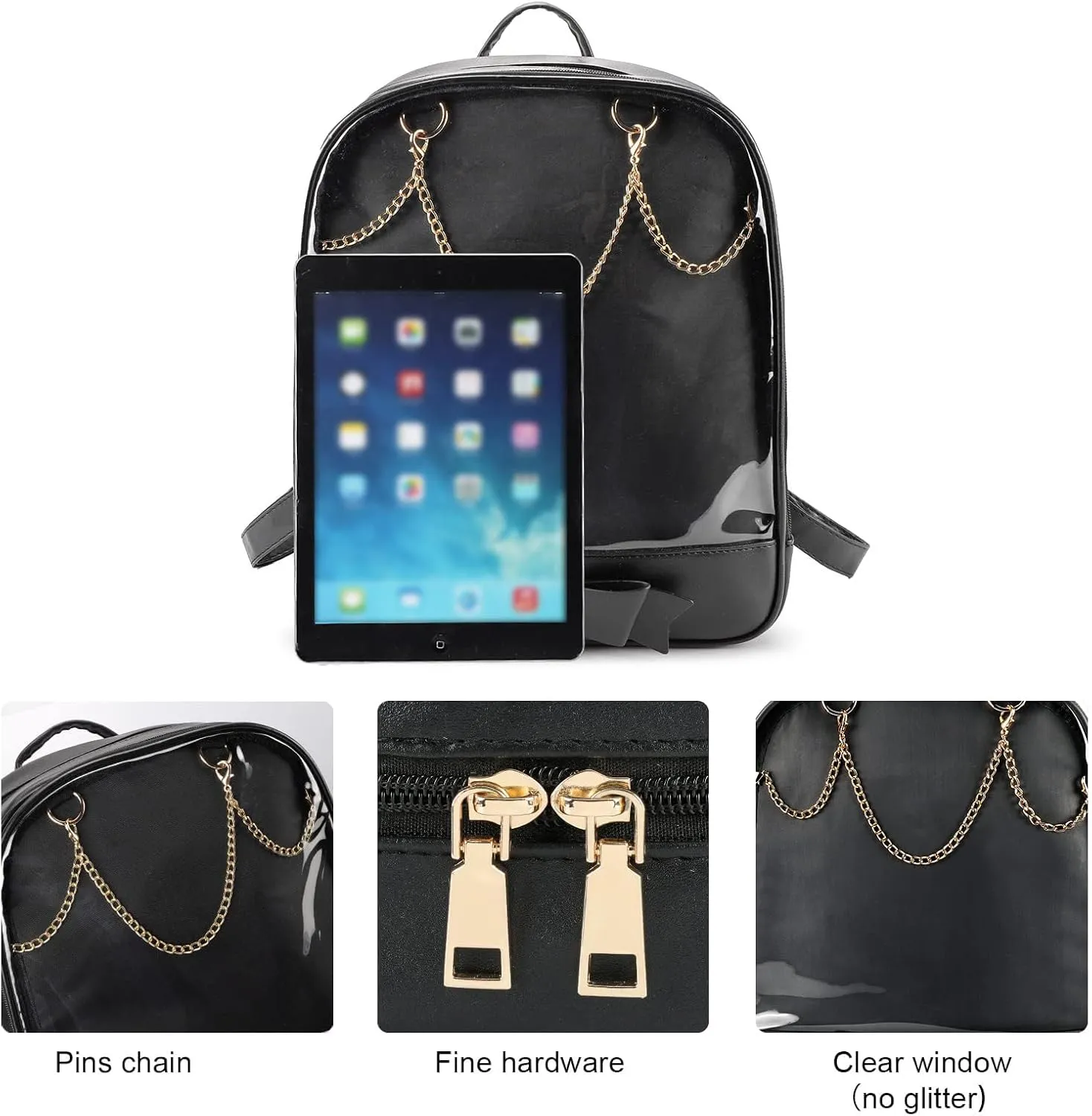 STEAMEDBUN Ita Bag Backpack Bowknot Kawaii Pin Display Backpack Bag with Insert