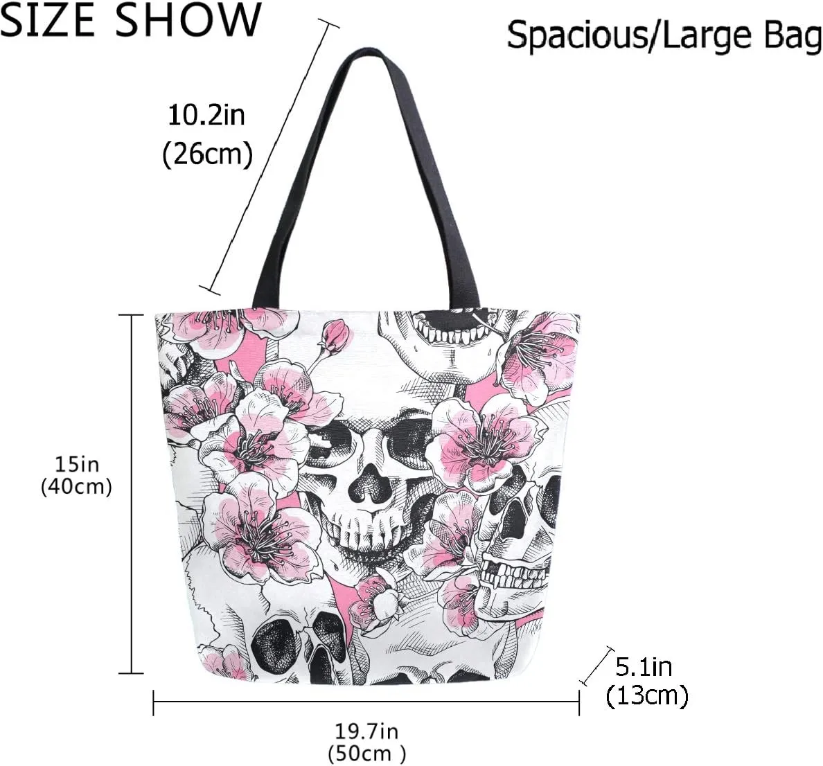 Stylish Print Extra Large Shoulder Tote Bag for Beach Travel Weekender Gym Grocery Shopping
