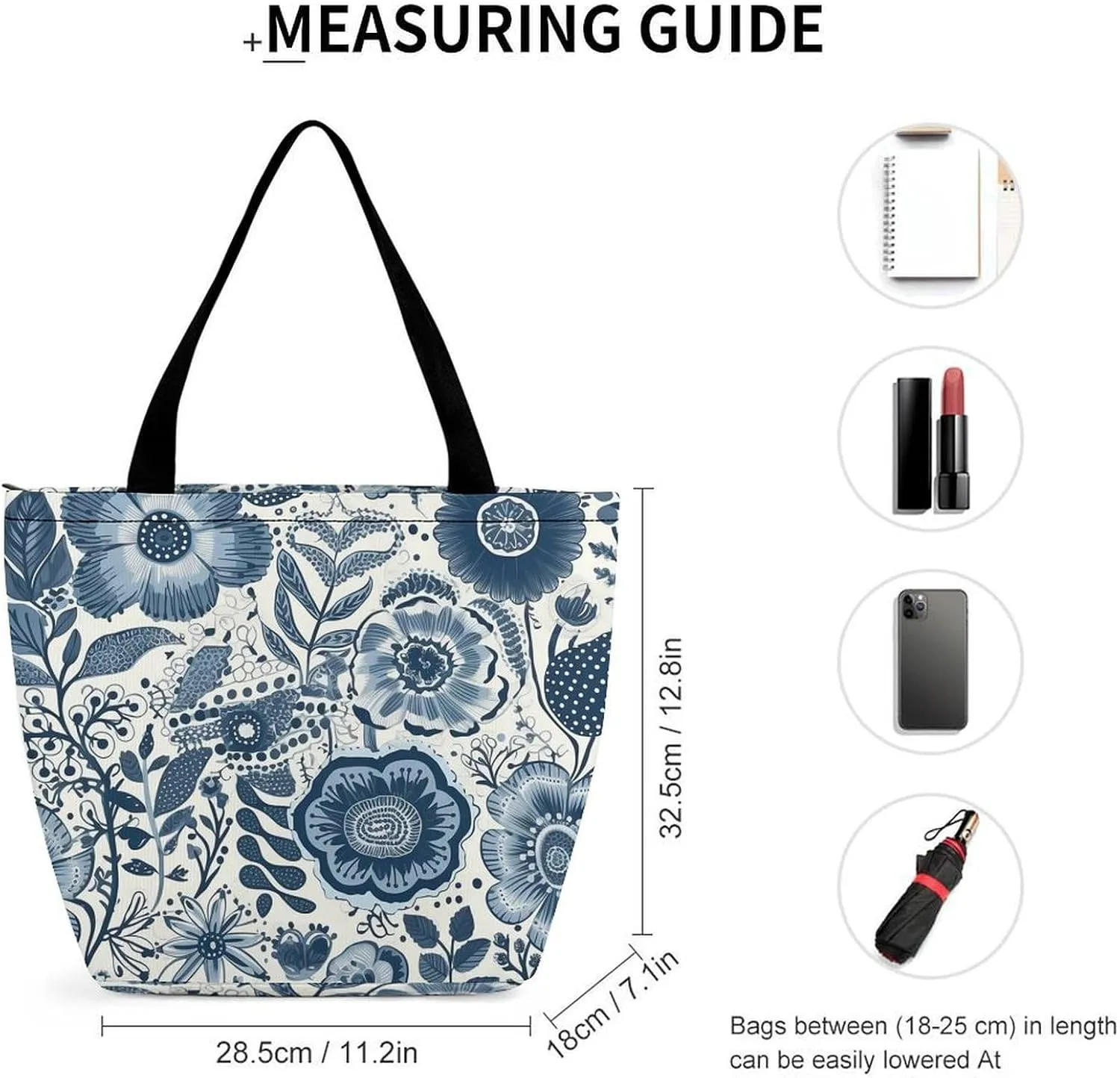 Tote Bag for Women Grocery Bag Bee Pattern Foldable Shopping Bags Reusable Large Tote Bag