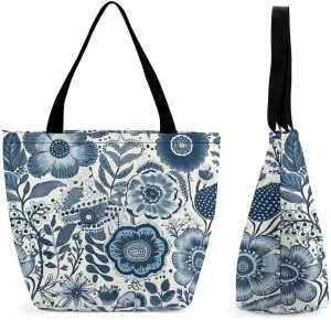 Tote Bag for Women Grocery Bag Bee Pattern Foldable Shopping Bags Reusable Large Tote Bag
