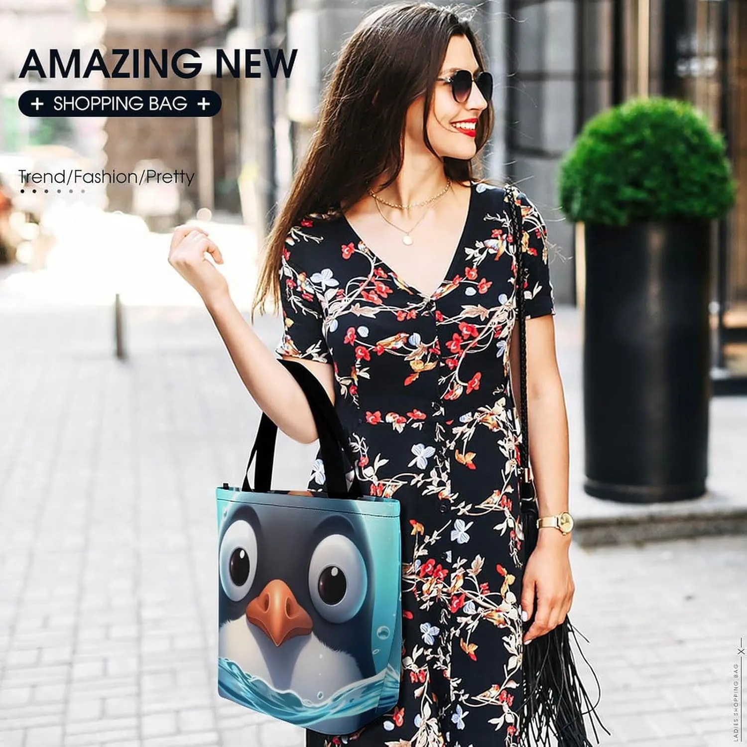 Tote Bag for Women Grocery Bag Cartoon Ladybug Foldable Shopping Bags Reusable Large Tote Bag