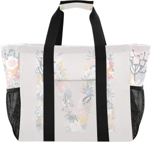 Utility Bag Collapsable Beach Tote With Compartments with Handles Carrying Bag