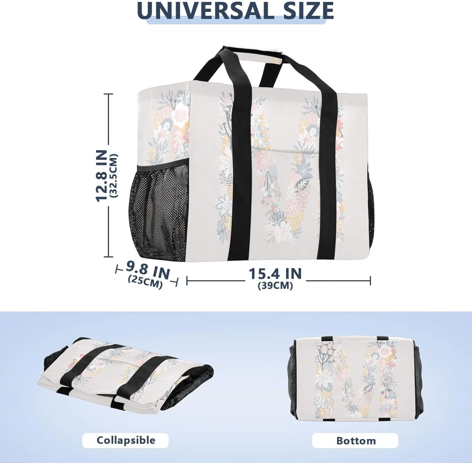Utility Bag Collapsable Beach Tote With Compartments with Handles Carrying Bag
