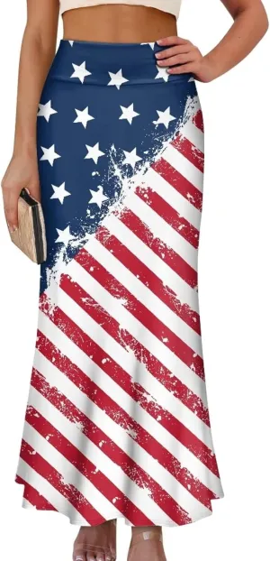 Women Skirts Casual High Waisted Midi Skirt Zipper Elegant Work Cocktail Party Skirt