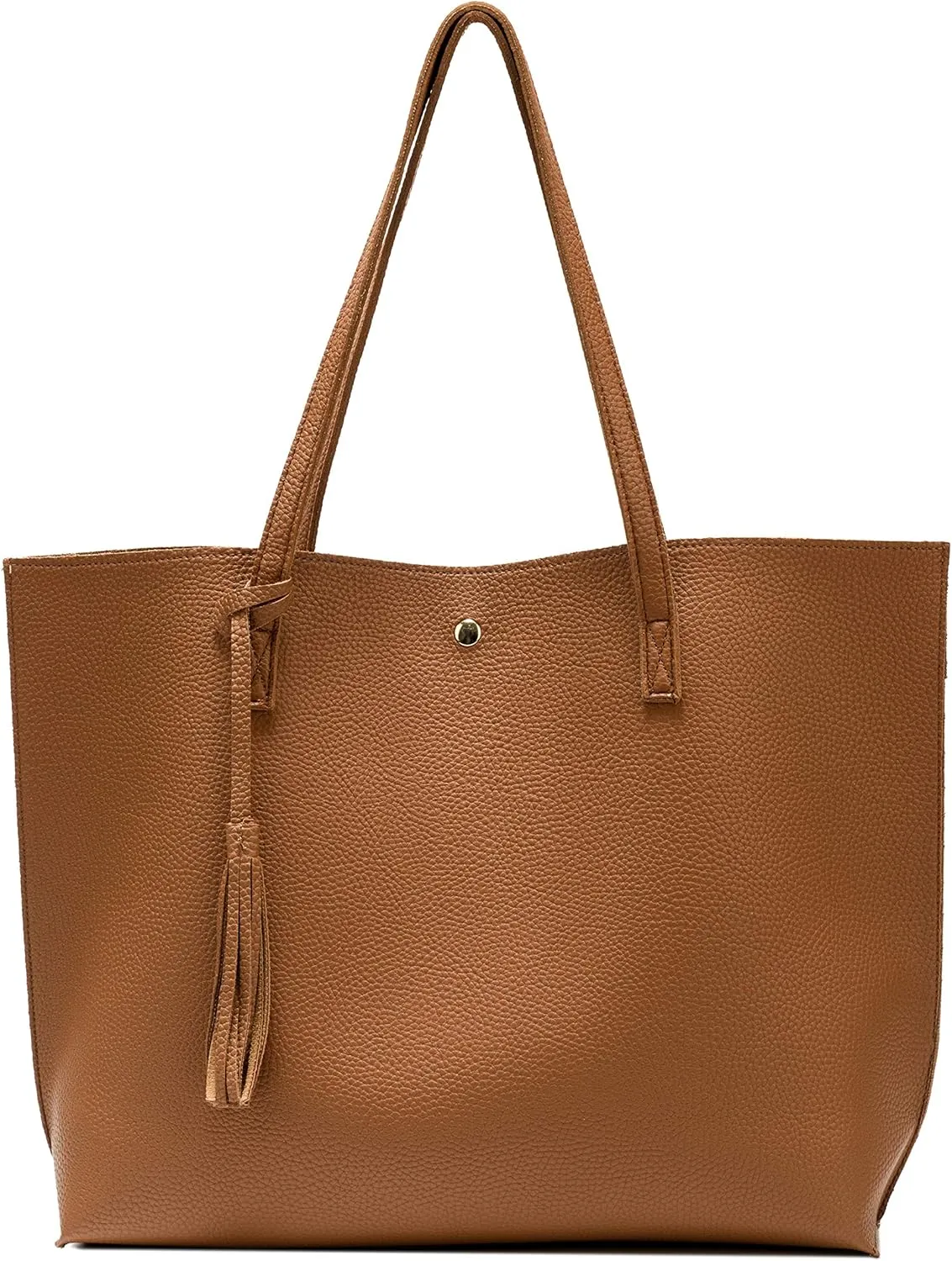 Women Tote Bags Top Handle Satchel Handbags PU Faux Leather Tote Bag with Tassel Shoulder Purse