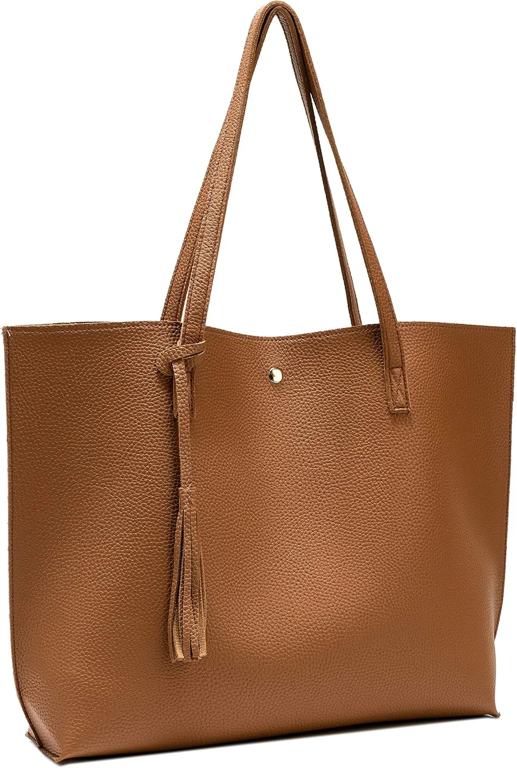 Women Tote Bags Top Handle Satchel Handbags PU Faux Leather Tote Bag with Tassel Shoulder Purse