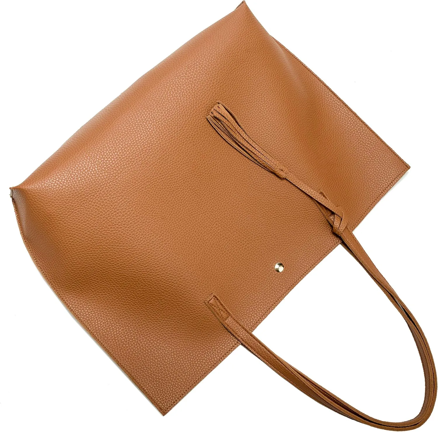 Women Tote Bags Top Handle Satchel Handbags PU Faux Leather Tote Bag with Tassel Shoulder Purse