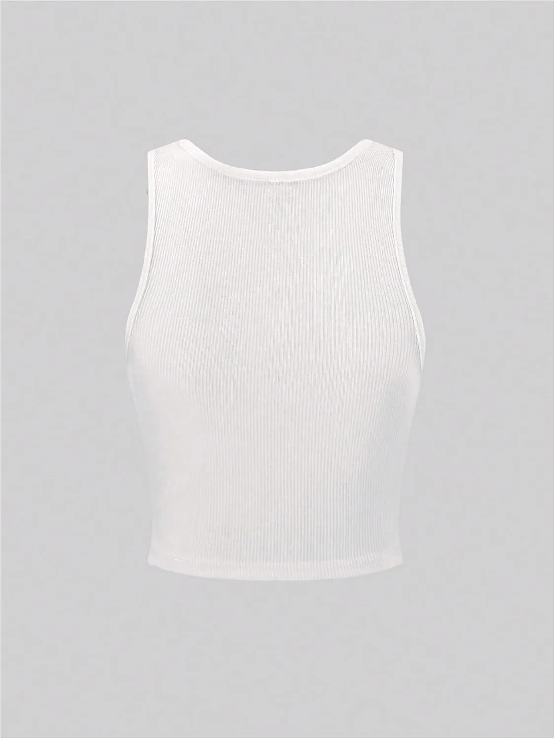 Women's Cherry Print Cropped Tank Top Scoop Neck Sleeveless Slim Fit Summer Tops