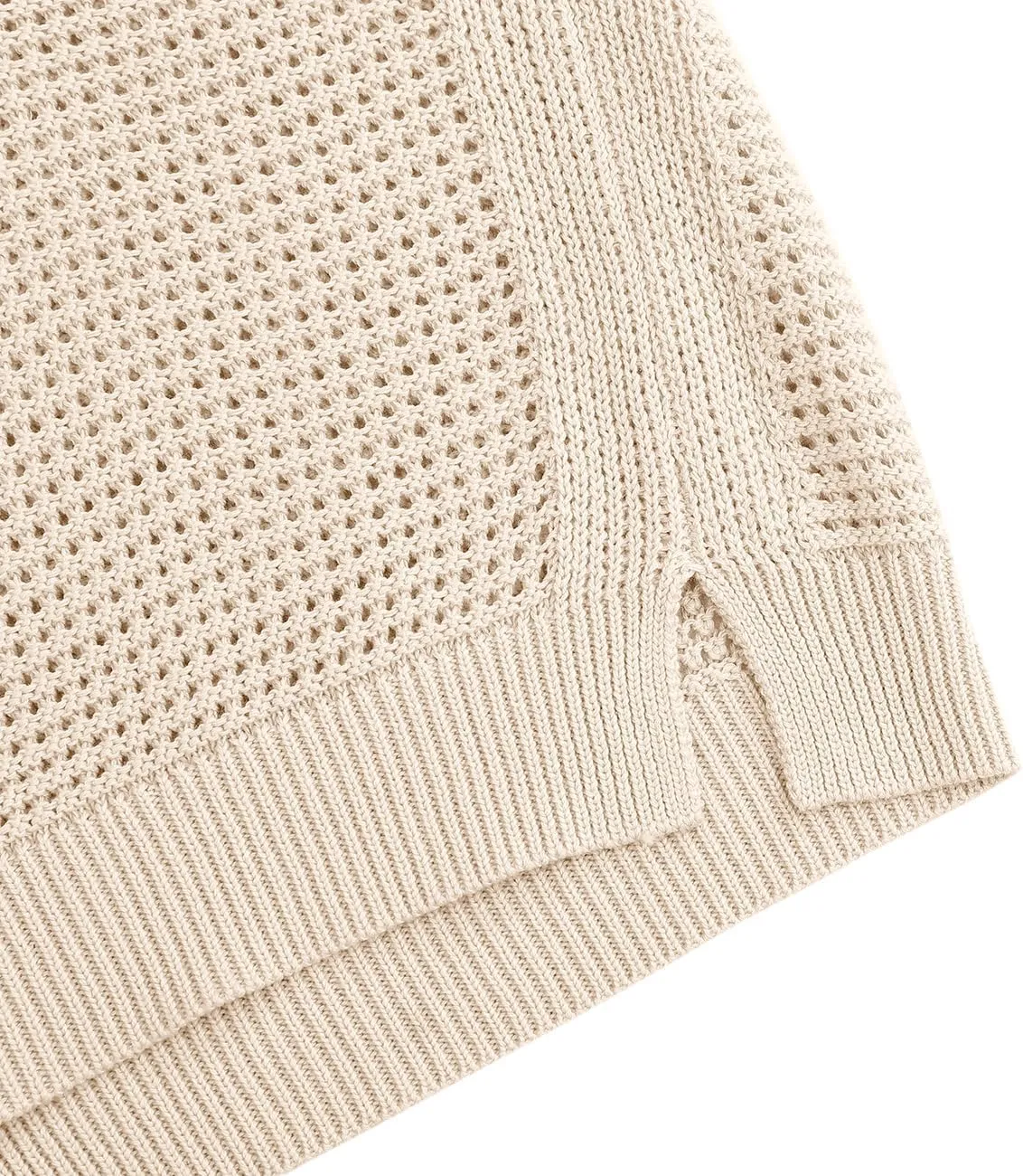 Womens Knit Sweater Vest Summer Tank Tops Round Neck Crochet Hollow Out Sleeveless Crop Top