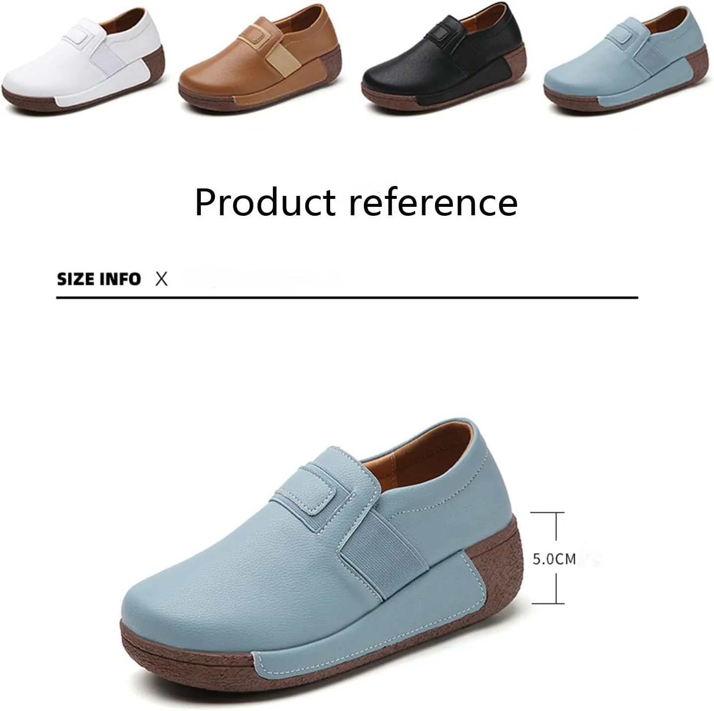 Women's Round Toe Platform Wedge Slip Resistant Loafers Casual Comfort Non-Slip Orthopedic Walking Shoes Sneaker with Arch Support