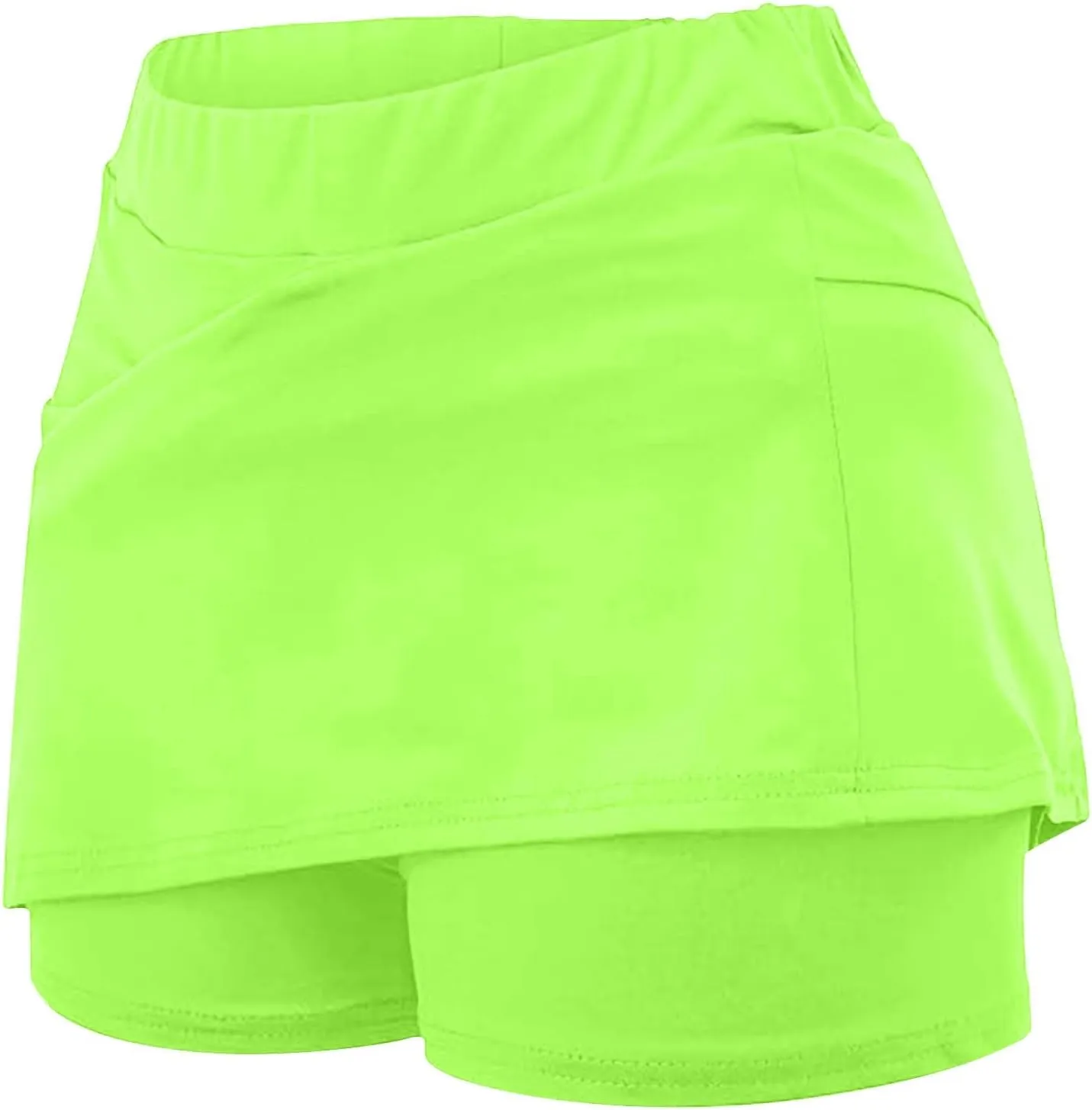 Women's Shorts Skirt Solid Mid-Rise Sports Fitness Casual Layered Shorts Thigh High Casual Exercise Pants 2025
