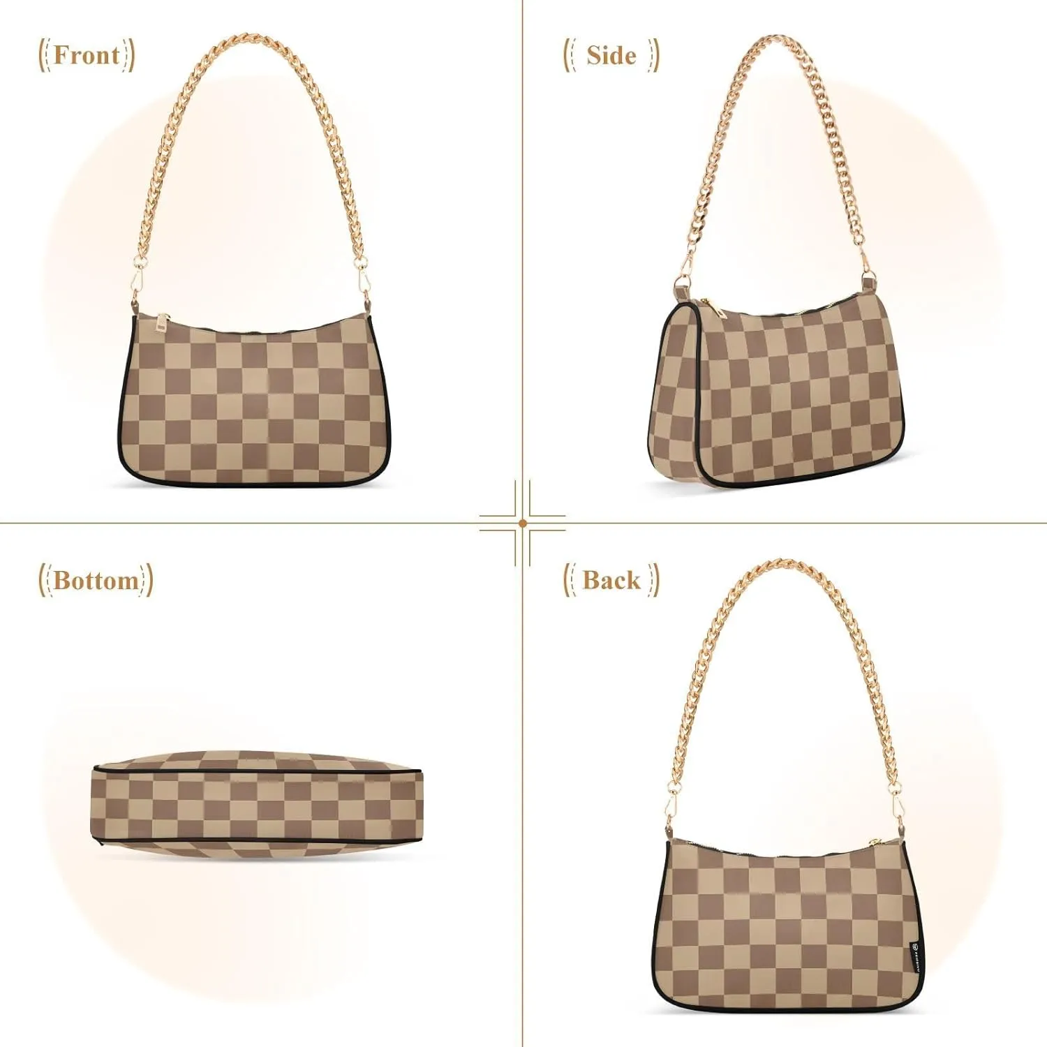 Womens Shoulder Bag Crossbody Purse Hobo Handbag for Ladies Gold Chain