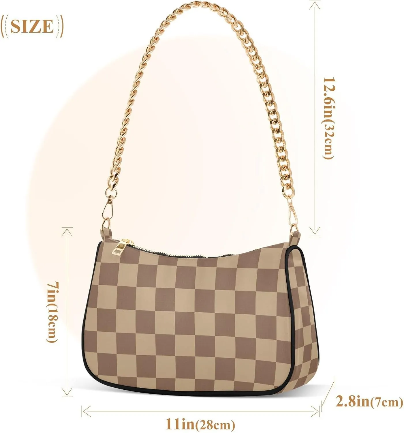 Womens Shoulder Bag Crossbody Purse Hobo Handbag for Ladies Gold Chain