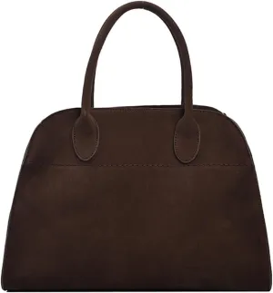 Womens Suede Tote Bag, Faux Leather Tote Bag for Women Vintage Top Handle Bag Fashion Retro Shoulder Satchel Bag (Coffee Color,Small)