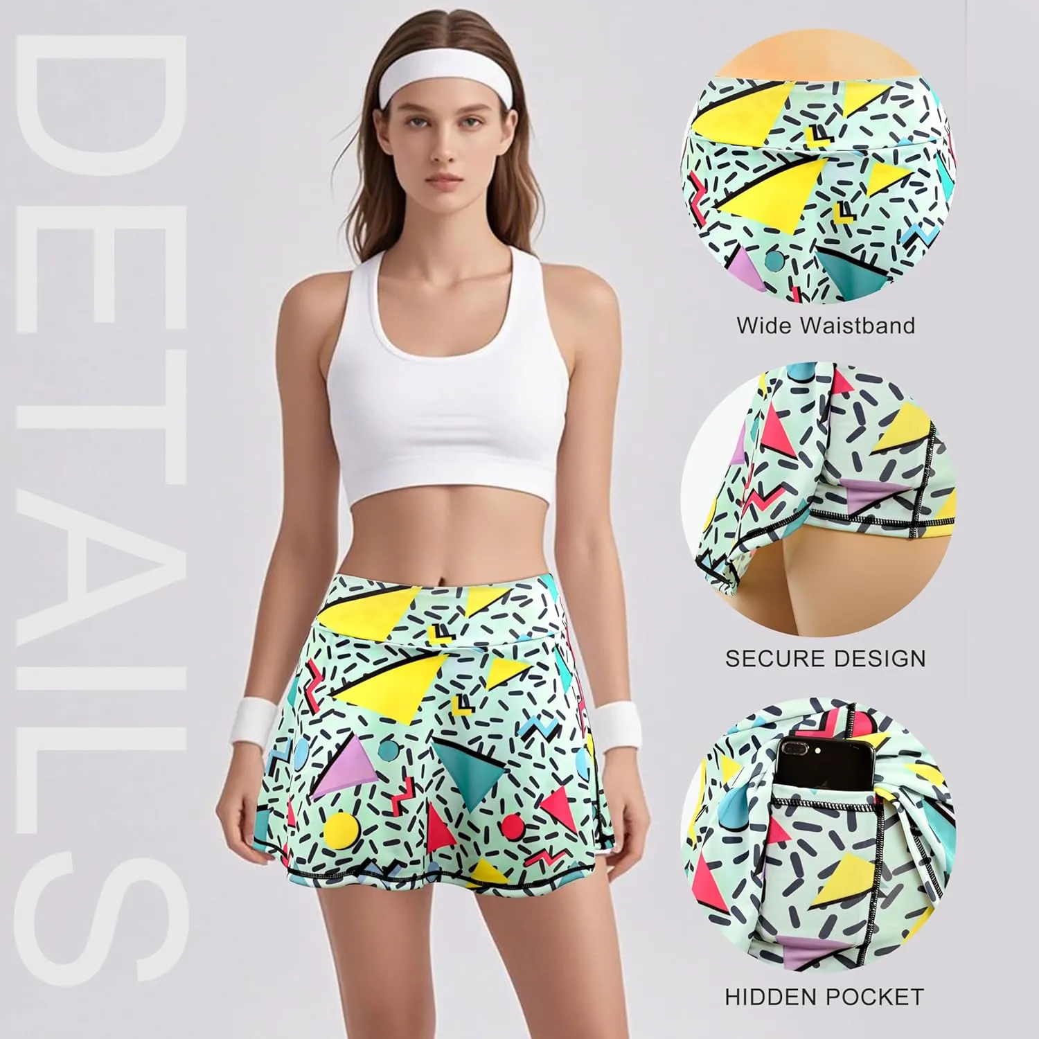 Women's Tennis Golf Skirts Skorts High Waisted Athletic with Shorts Pockets for Workout Casual Running