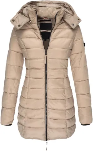 Womens Winter Long Down Coat Thicken Warm Hooded Cotton Padded Puffer Jacket Overcoat