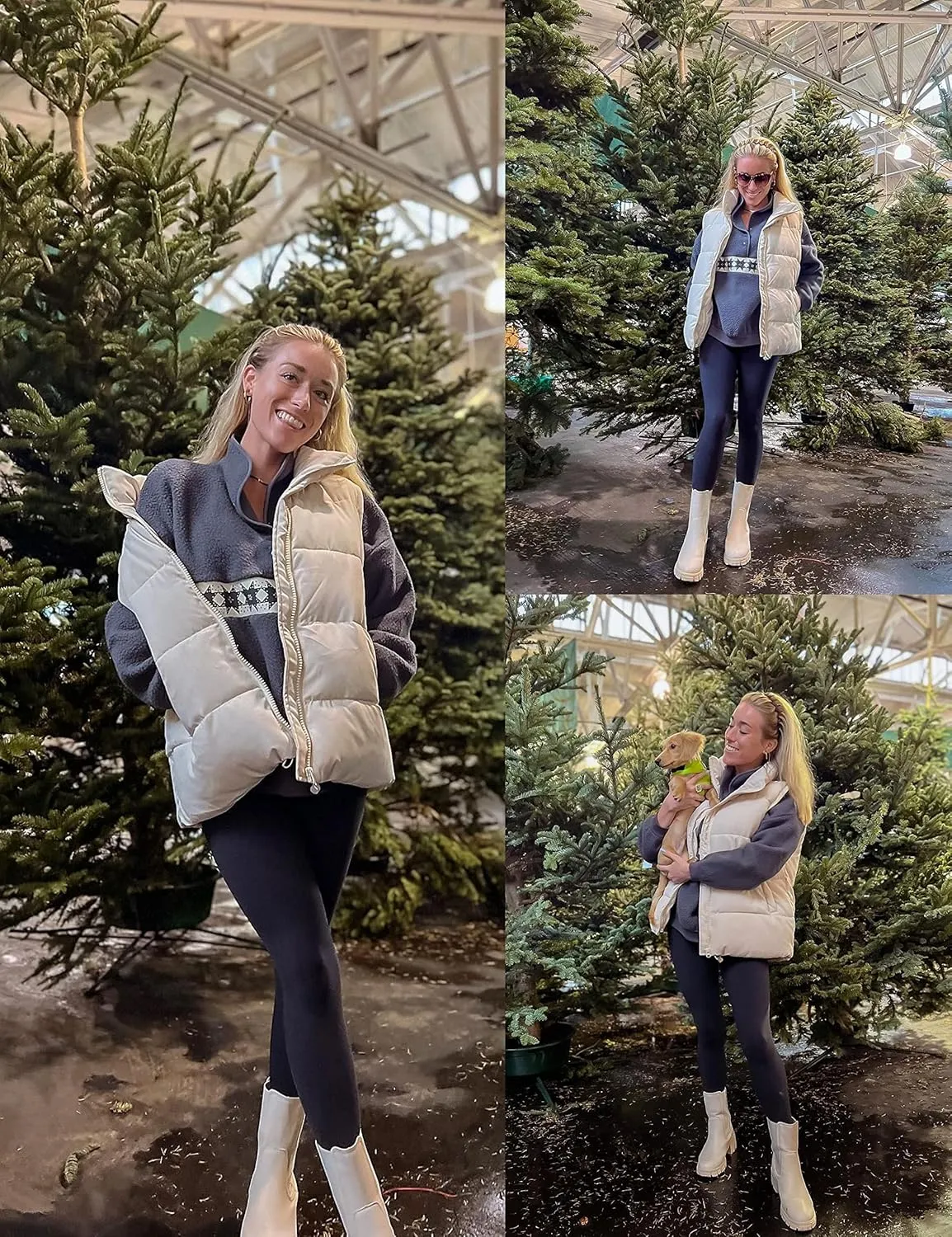 Xiaoxuemeng Womens Puffer Vest Collared Sleeveless Zip Up Padded Gilet Jacket Outwear