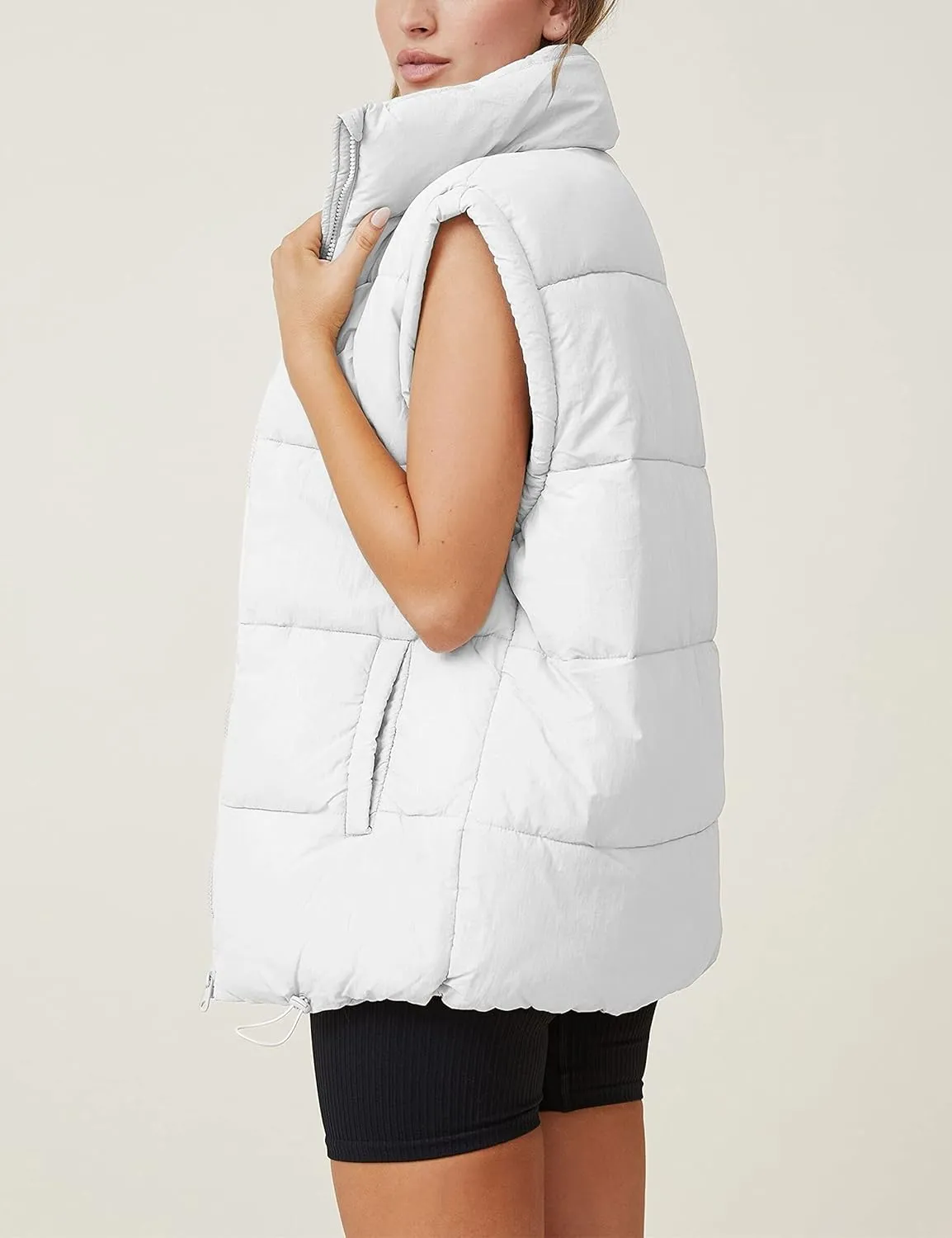 Xiaoxuemeng Womens Puffer Vest Collared Sleeveless Zip Up Padded Gilet Jacket Outwear