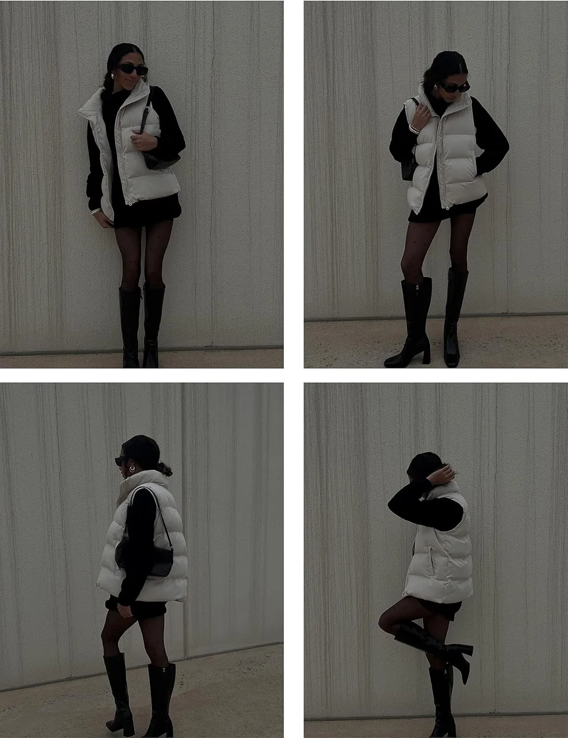 Xiaoxuemeng Womens Puffer Vest Collared Sleeveless Zip Up Padded Gilet Jacket Outwear