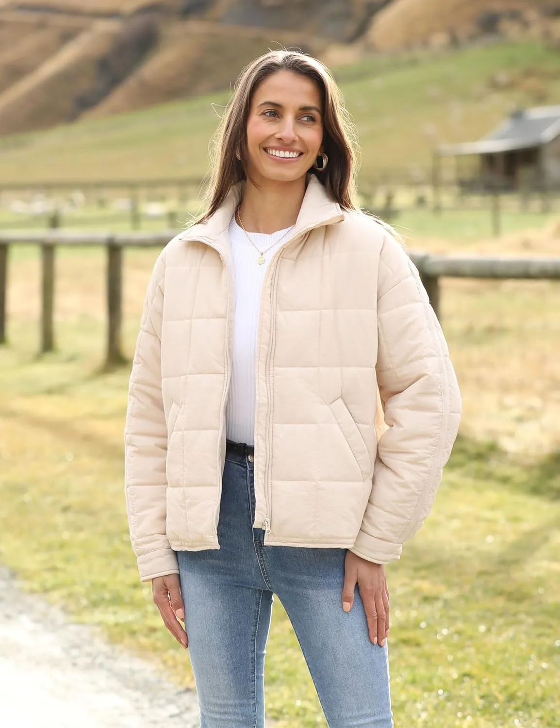 Xiaoxuemeng Womens Quilted Puffer Jacket Zip Up Lightweight Padded Coat Outwear