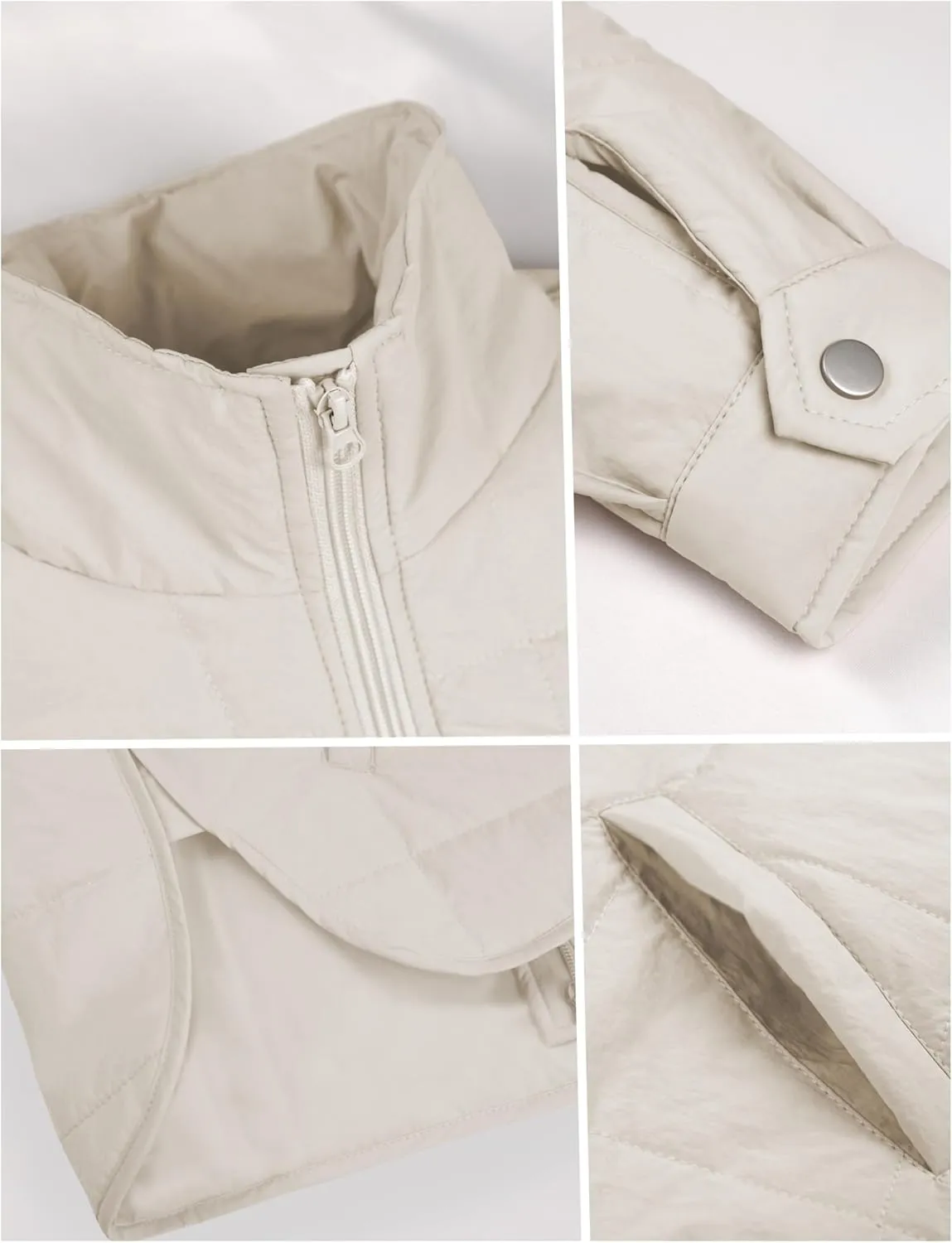 Xiaoxuemeng Womens Quilted Puffer Jacket Zip Up Lightweight Padded Coat Outwear