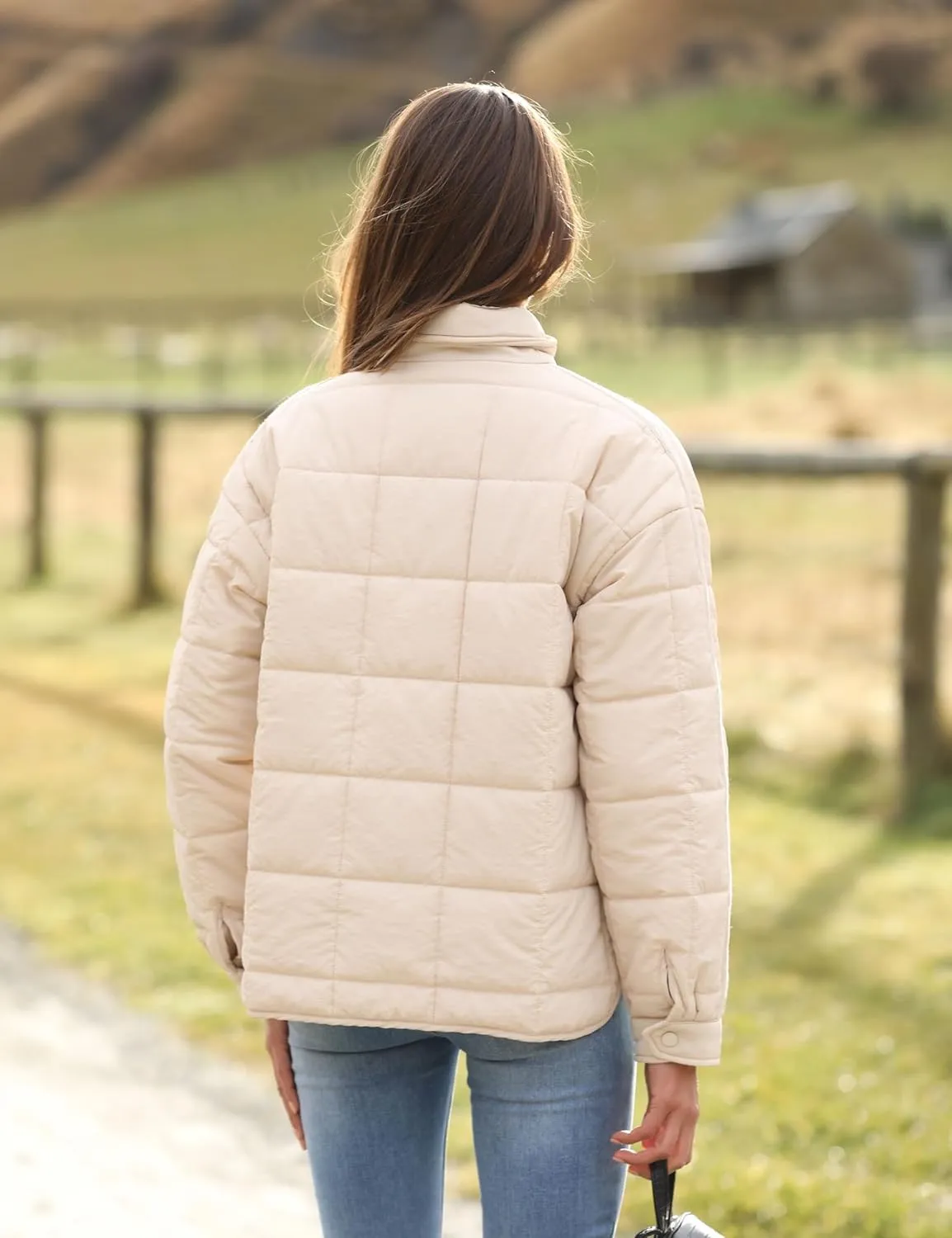 Xiaoxuemeng Womens Quilted Puffer Jacket Zip Up Lightweight Padded Coat Outwear