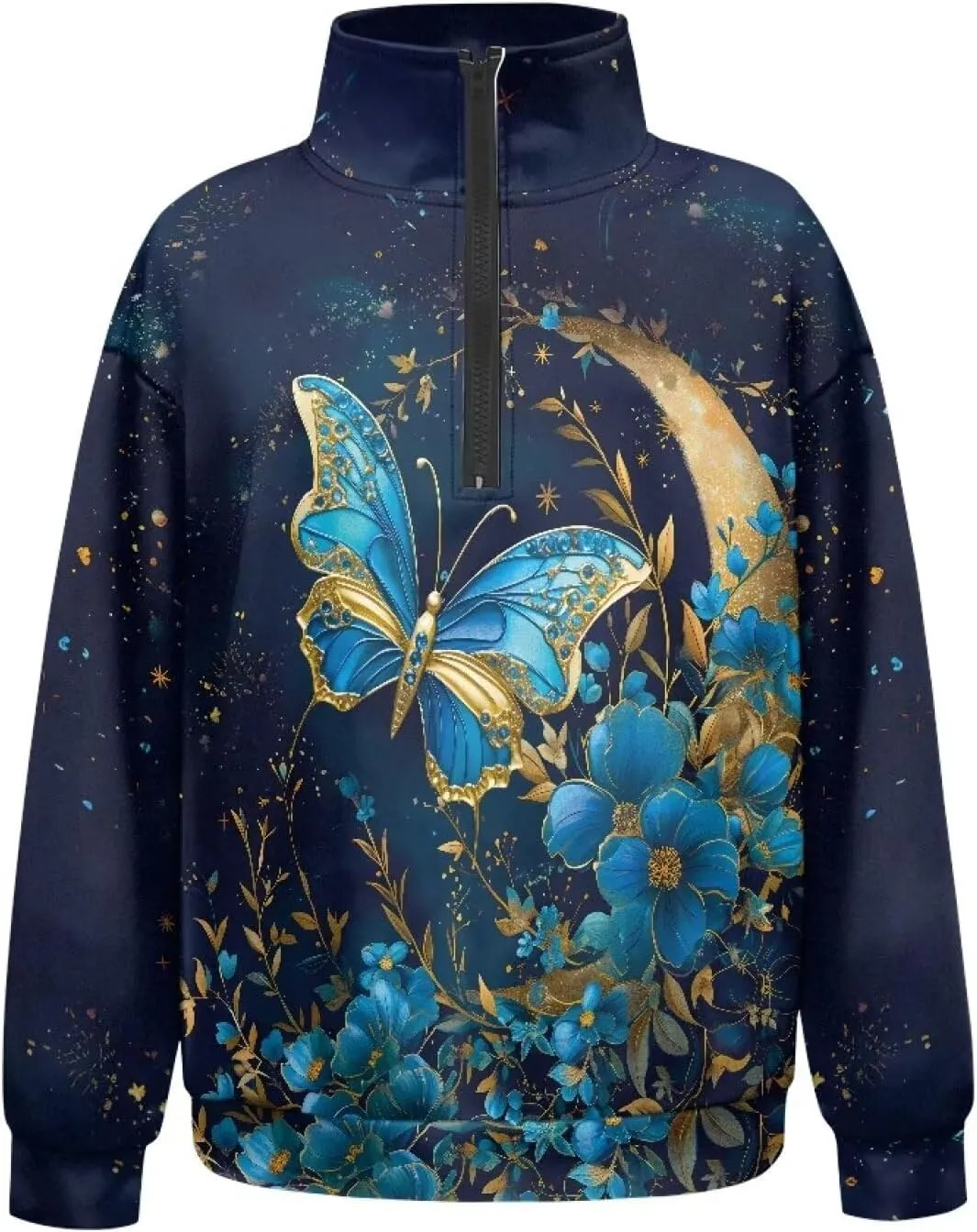 YEXIATODO Oversized Quarter Zip Sweatshirt Women Half Zip Hoodies S-3XL