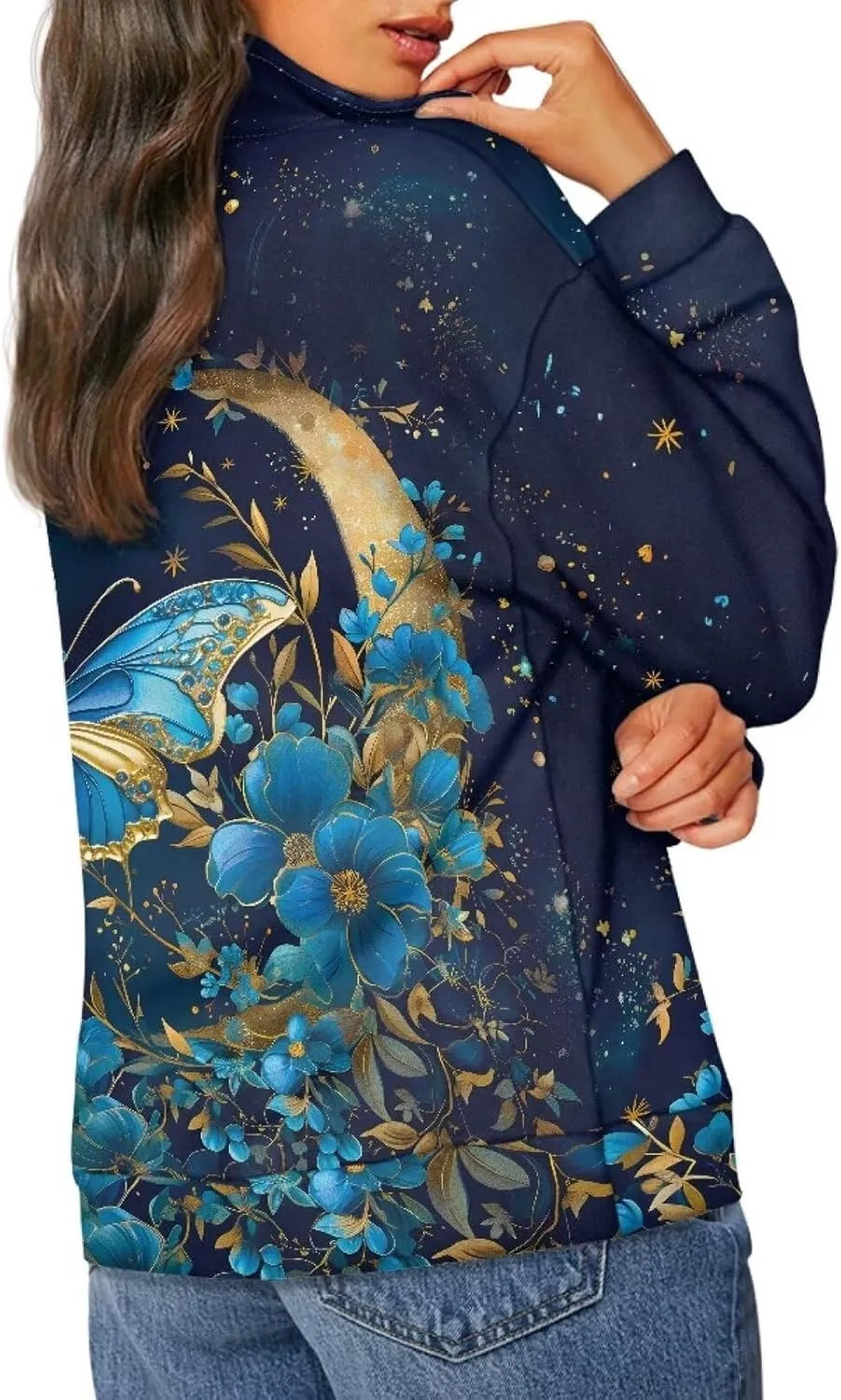 YEXIATODO Oversized Quarter Zip Sweatshirt Women Half Zip Hoodies S-3XL