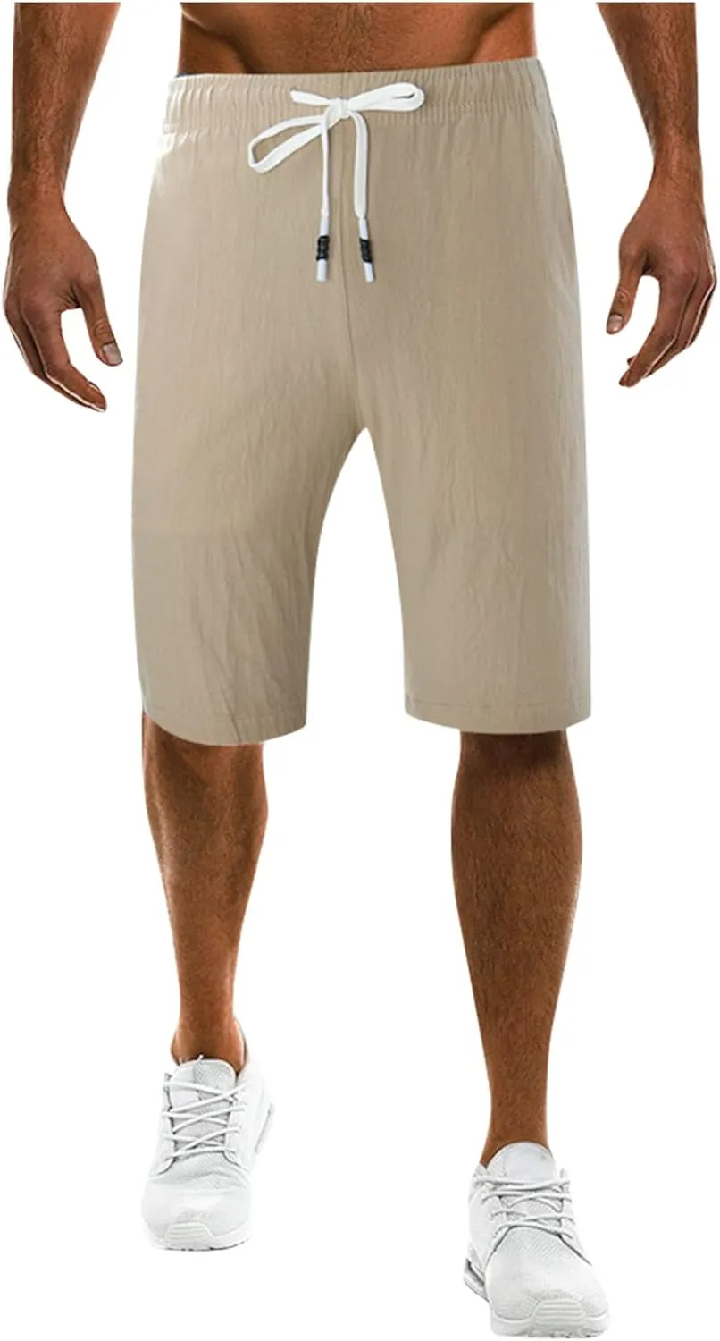 Ymosrh Men's Shorts Fashionable Shorts with Drawstring Solid Color Loose Fitting Casual Sports Shorts Mens, M-5XL