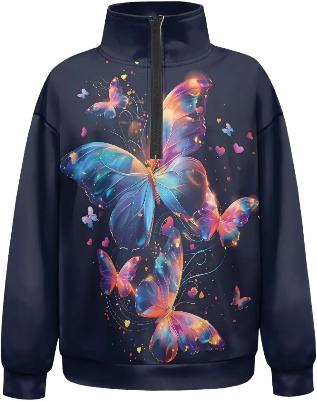 Ystardream Oversized Quarter Zip Sweatshirt Women Half Zip Hoodies S-3XL