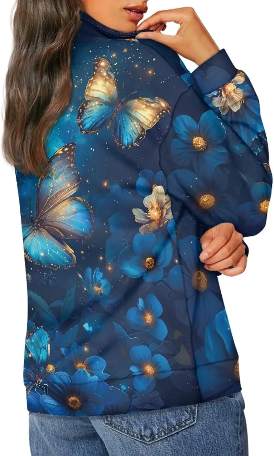 Ystardream Oversized Quarter Zip Sweatshirt Women Half Zip Hoodies S-3XL
