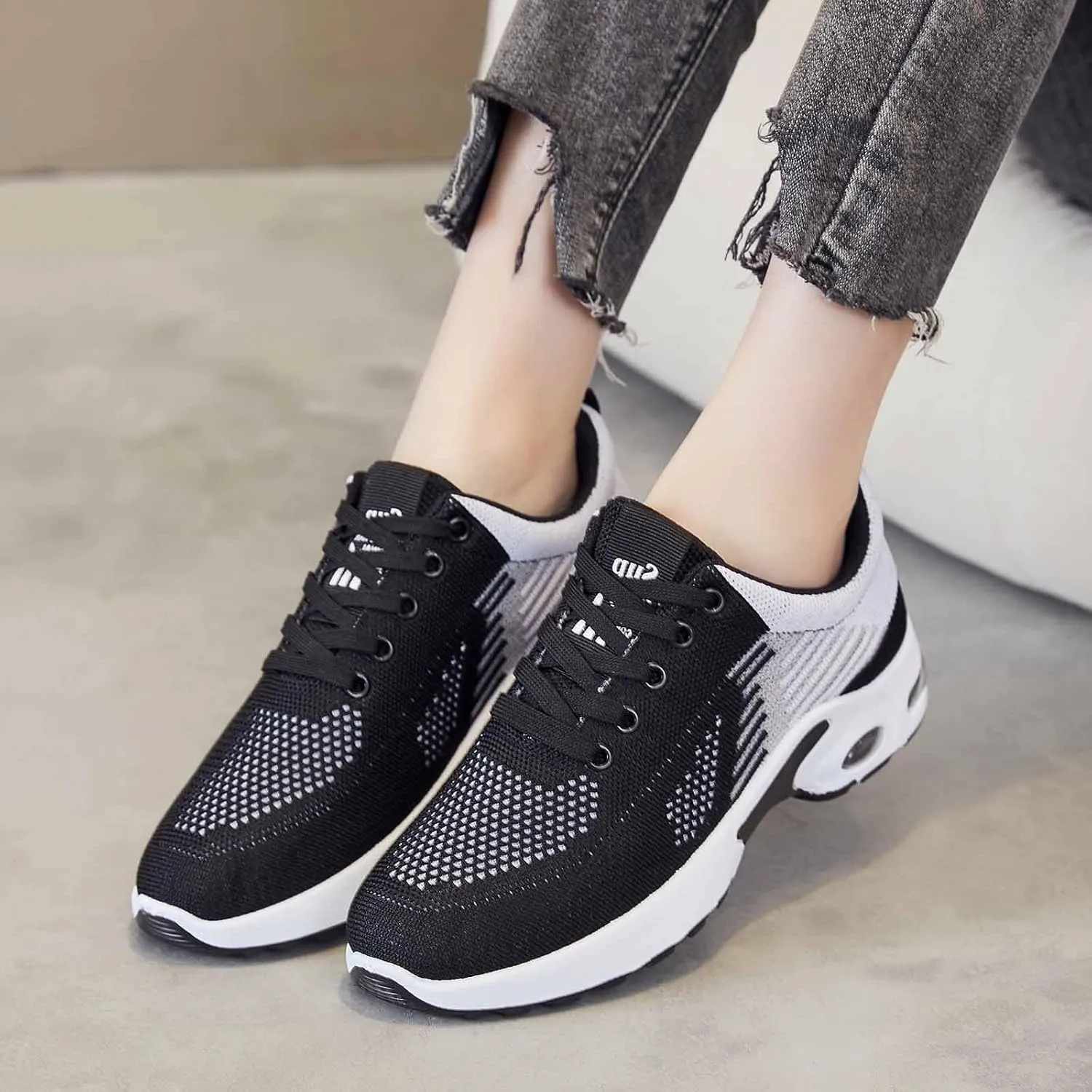 ZWRXW Running Shoes for Women Men Unisex Non-Slip Tennis Gym Workout Athletic Shoes Comfortable Lightweight Breathable Walking Sneakers Summer Fashion Sneaker Footwear