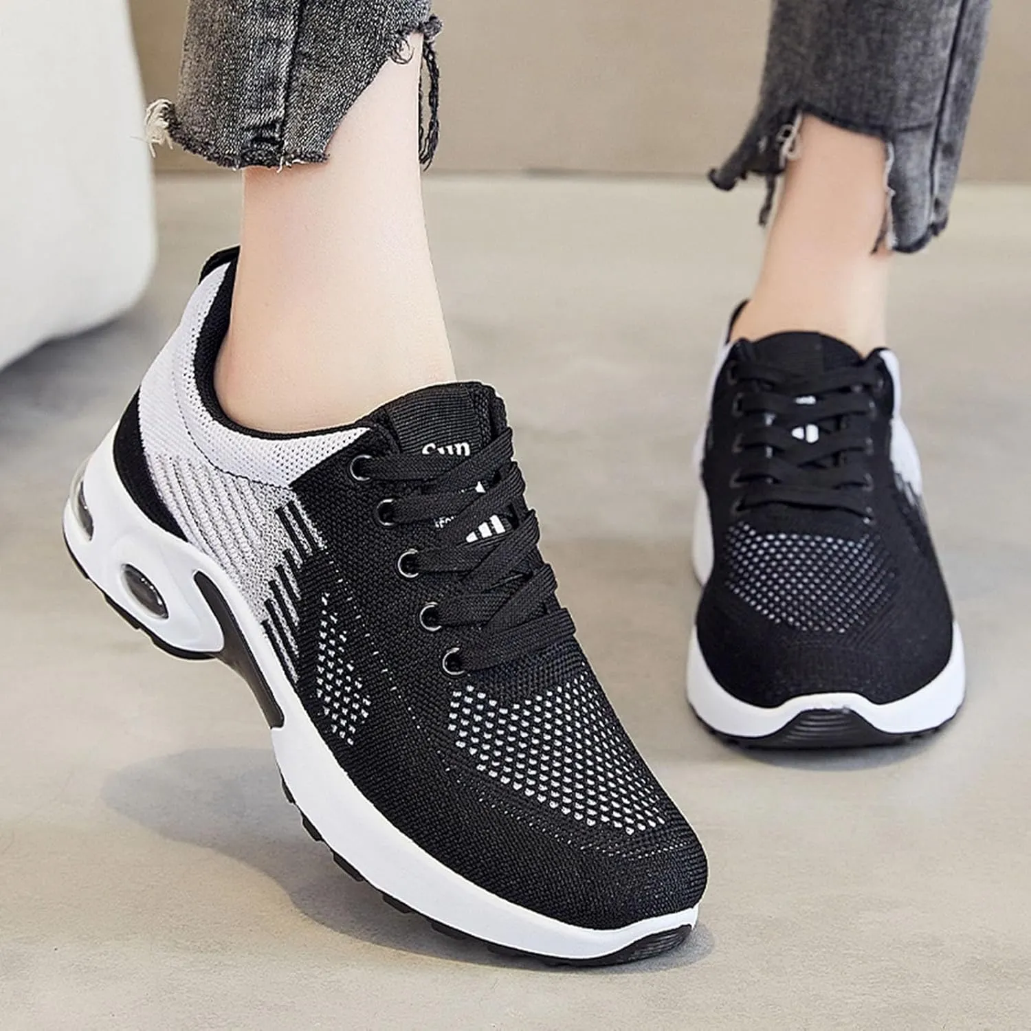 ZWRXW Running Shoes for Women Men Unisex Non-Slip Tennis Gym Workout Athletic Shoes Comfortable Lightweight Breathable Walking Sneakers Summer Fashion Sneaker Footwear